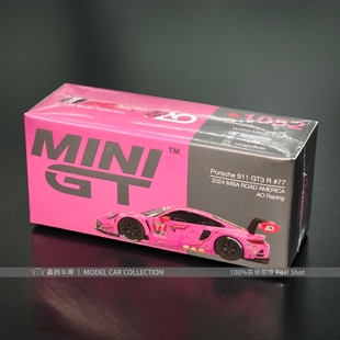 MINIGT 1:64 #1052 保时捷 911 GT3R 粉恐龙 合金汽车模型
