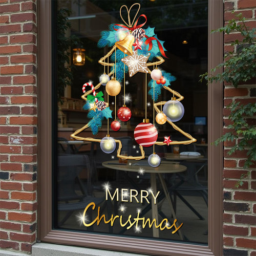 圣诞节装饰品静电玻璃门贴纸窗花