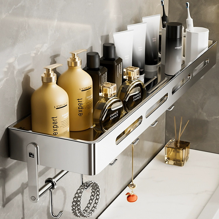 不锈钢免打孔壁挂式浴室置物架