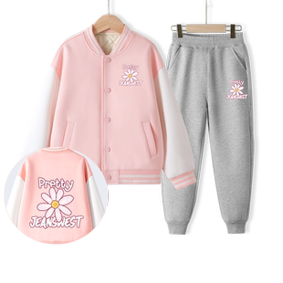 真维斯童装女童秋冬季套装加绒女大童加厚棒球服儿童2026新款棉服