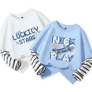 真维斯童装男童长袖t恤春秋款男大童春装薄款打底衫儿童春装上衣