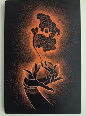 敦煌莫高窟壁画佛手精品木雕系列一30*40㎝精选杜鹃木纯手工雕刻