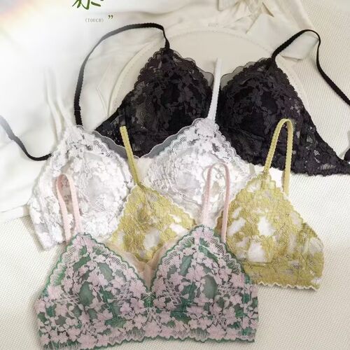 法式刺绣蕾丝内衣女夏季薄款无钢
