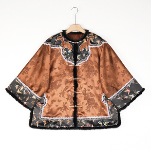 中国风对襟提花桑蚕丝香云纱如意领女士棉袄 复古新中式 灵蝶