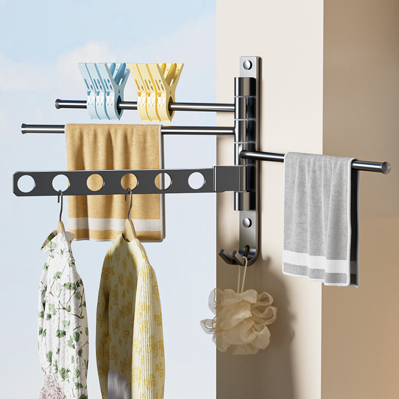 可旋转折叠晾衣架阳台晒衣服架子