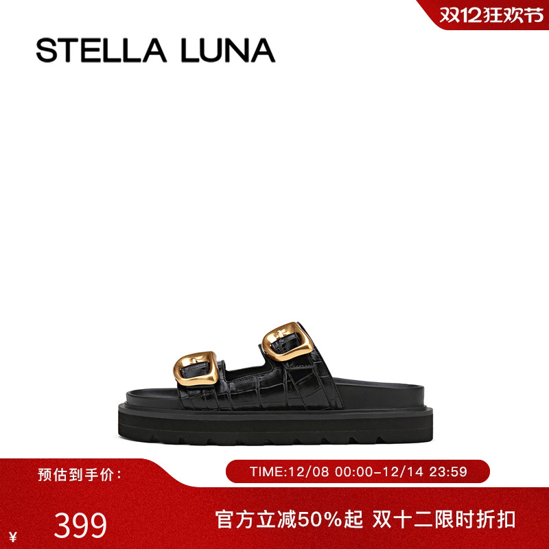 休闲平底饰扣勃肯凉拖鞋