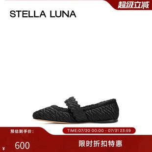 百搭 秋季 STELLA 時尚 WAVE黑色方跟瑪麗珍平底鞋 LUNA女鞋 RIPPLE