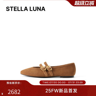 圓頭BRASS STELLA 25FW新款 TACKS霧銅金屬扣飾芭蕾平底鞋 LUNA女鞋