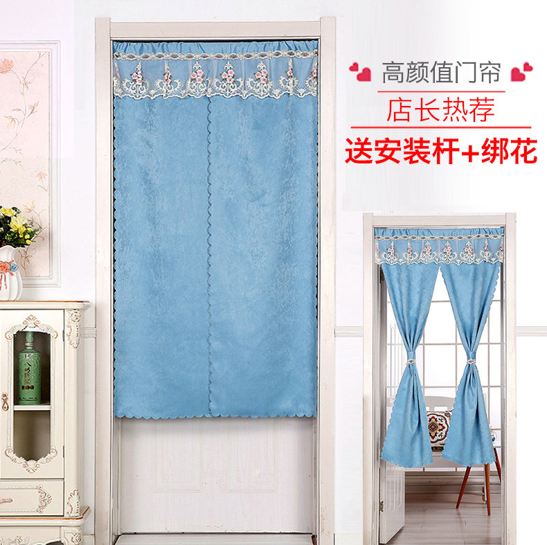 家用门帘隔断帘厨房防油烟门帘卧室卫生间风水布帘免打孔布艺门帘