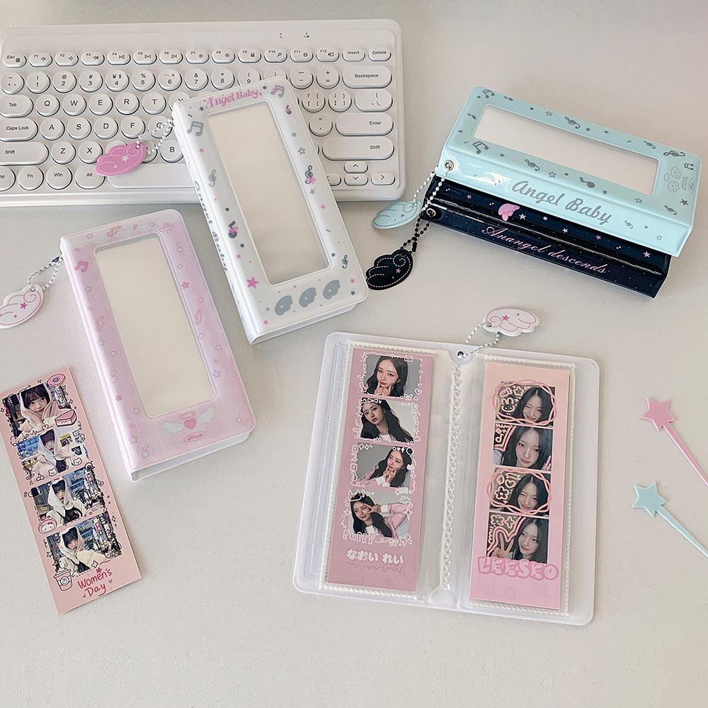 Hisocute韩版翅膀音符卡通人生四格卡册学生追星四格长条收纳册女