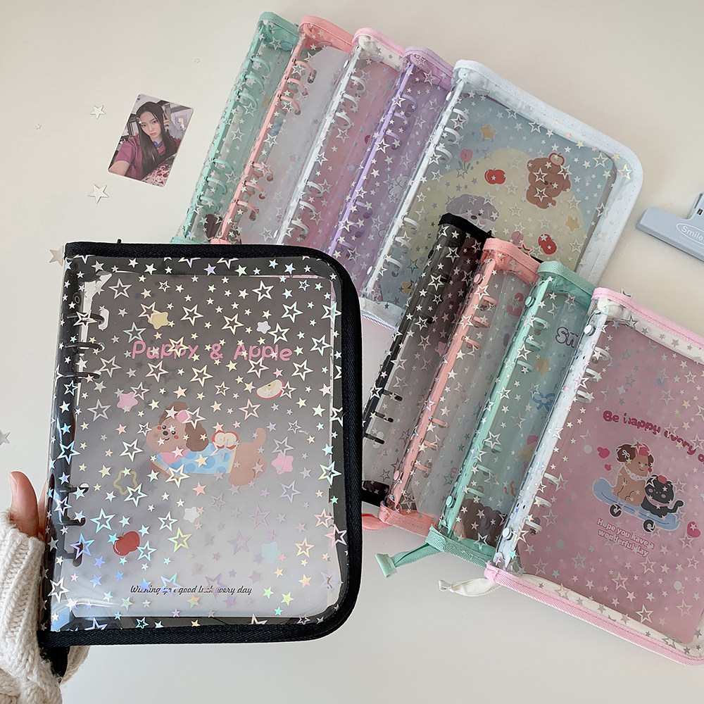 Hisocute镭射星星包边透明相册A5四宫格卡册3寸爱豆小卡收纳册女