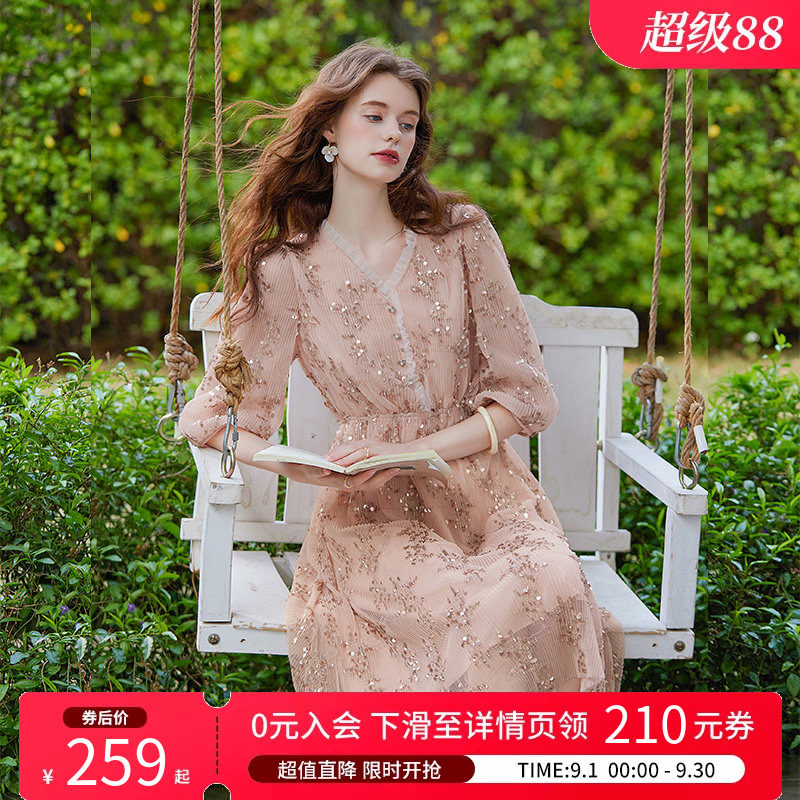 白鹿语温柔风高级感显瘦仙女裙图片