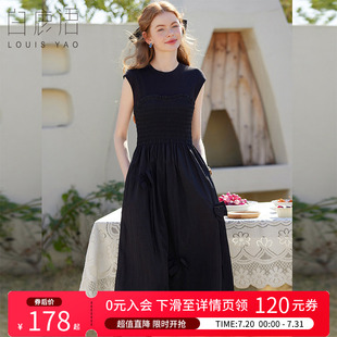 氣質(zhì)蝴蝶結(jié)裝 白鹿語(yǔ)橡筋打攬修身 長(zhǎng)裙25夏新款 圓領(lǐng)無(wú)袖 飾連衣裙