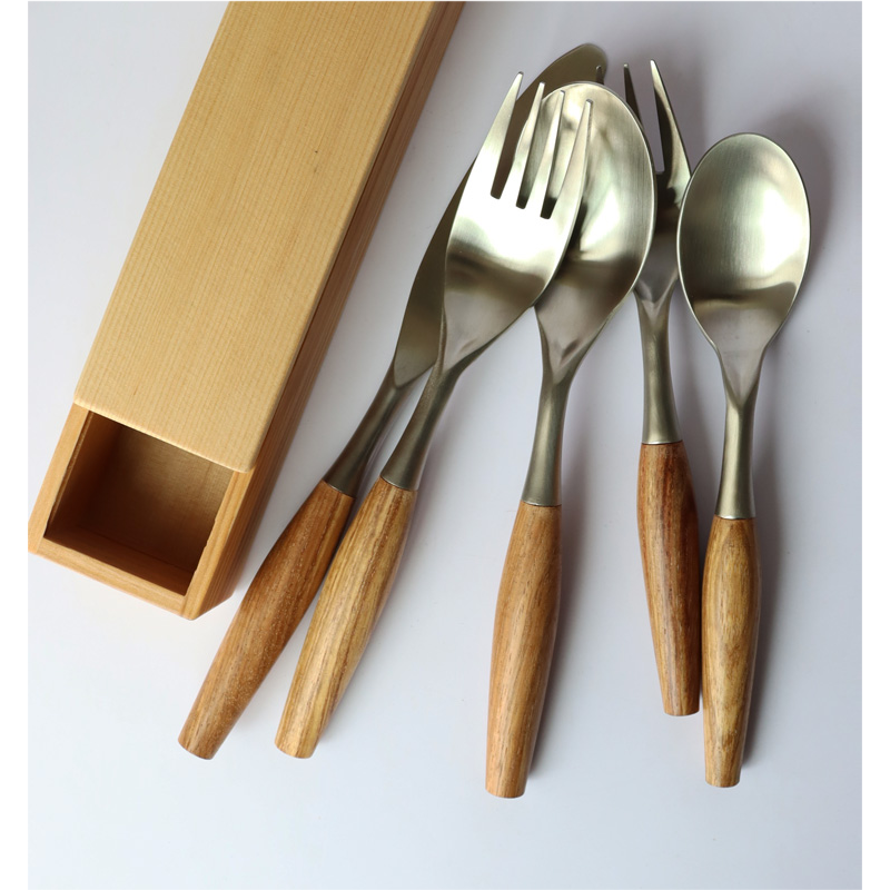 中式木柄刀叉勺子西餐餐具