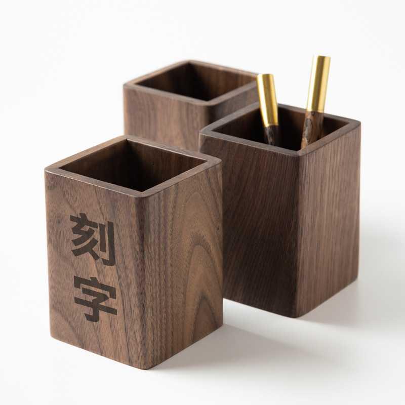 实木笔筒简约多功能文具收纳盒