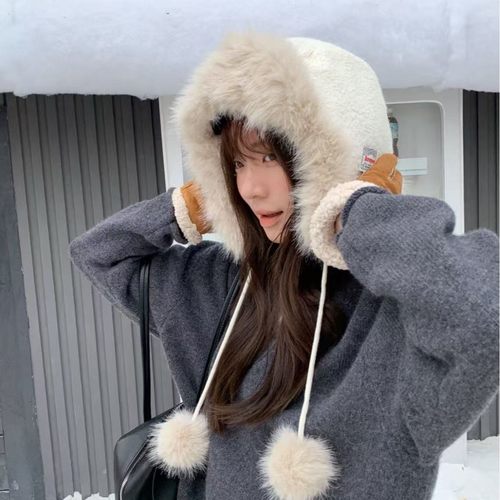 名牌抗冻保暖百搭毛绒雷锋帽加厚骑行飞行帽子男女新款冬季韩版护