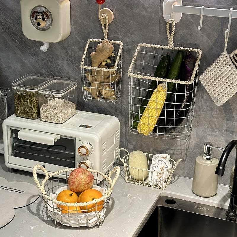 葱姜蒜收纳筐厨房壁挂置物架生姜大蒜悬挂式收纳架蔬菜挂篮收纳篮,橡塑材料及制品,其他塑料制品,淘宝优惠券,粉丝福利购,淘宝优惠卷