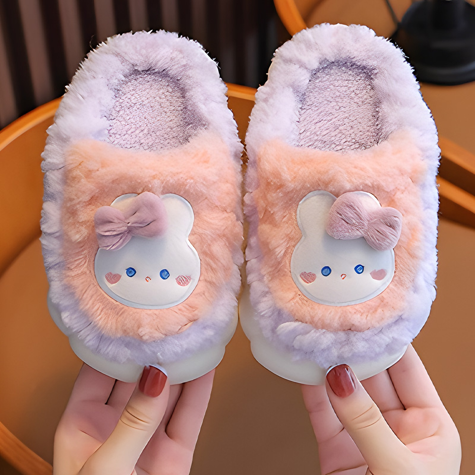 兔兔儿童棉拖加绒防滑2025新款