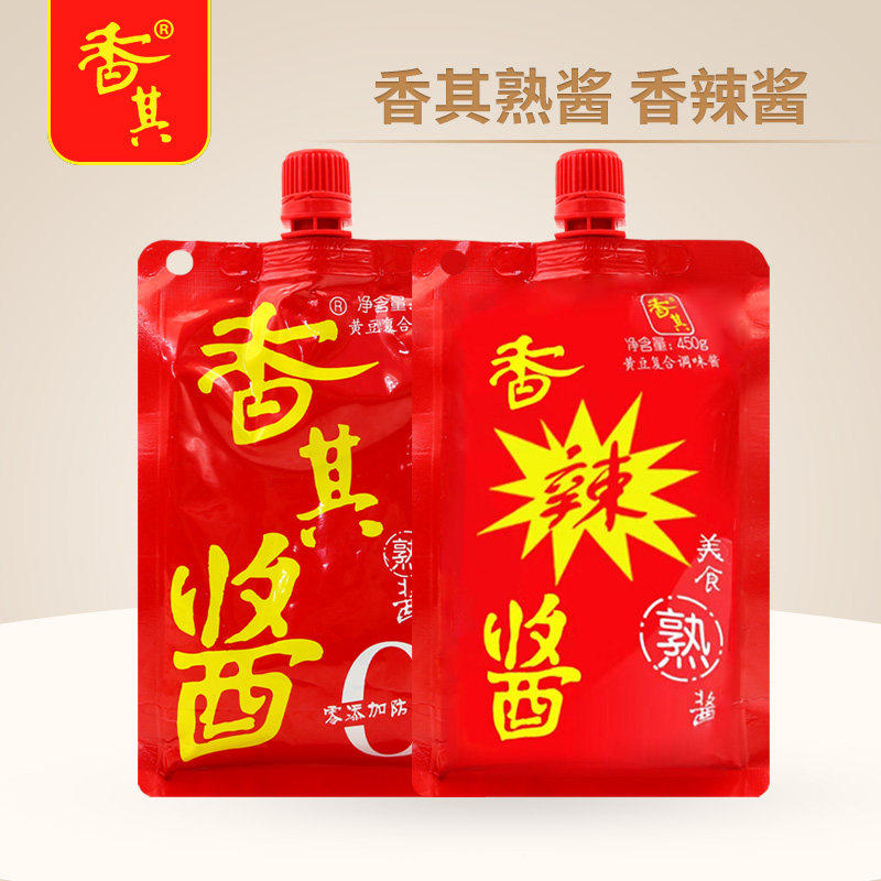 香其熟酱450g香其香辣酱哈尔滨正宗东北熟酱蘸酱菜饭包黄豆酱大酱
