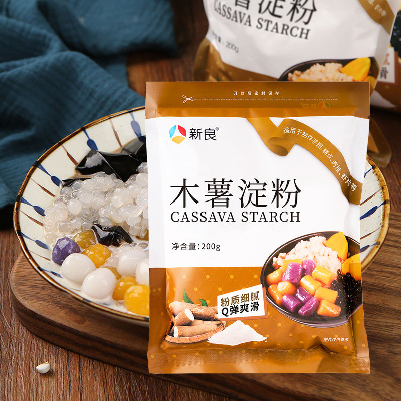 新良木薯淀粉200g芋圆粉食用木薯粉珍珠奶茶甜品麻薯家用烘焙原料,粮油调味/速食/干货/烘焙,面粉/食用粉,淘宝优惠券,粉丝福利购,淘宝优惠卷