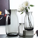 饰摆件干花插鲜花器简约 北欧轻奢玻璃花瓶透明水培客厅餐桌创意装
