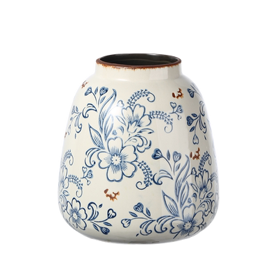 复古斑驳做旧青花瓷花瓶陶瓷摆件