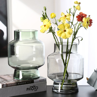 轻奢玻璃花瓶透明客厅北欧餐桌