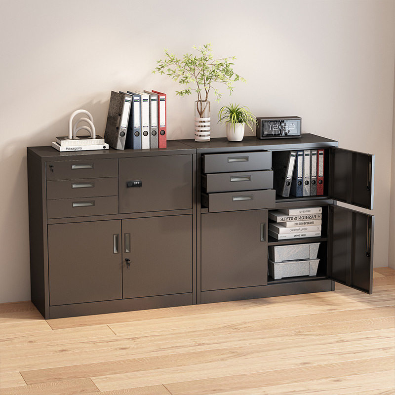 商业办公铁皮文件柜矮柜印表机底座柜抽屉式办公桌下收纳柜收纳柜