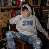 STA旗舰店刺绣牛仔LOGO破坏连帽卫衣男女美式 潮牌重磅纯棉帽衫