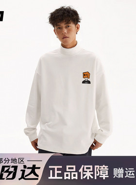 STA旗舰店德绒半高领打底衫卫衣男女秋冬季美式潮牌情侣白色长袖