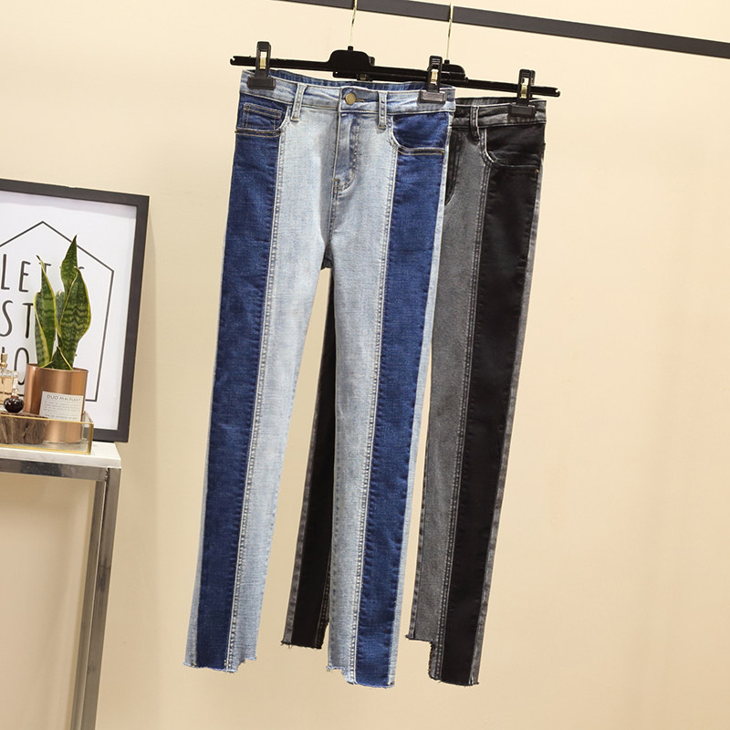 Fat sister trousers Easy Large Mosaic Jeans Paige Show thin Western style Fashionable Add fertilizer enlarge Pencil Pantsin the Women's clothing/Boutique , Large size women  category - from Buy2taobao.com to provide professional Taobao agent buy service