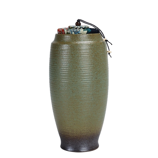 吉祥缘复古黑陶茶叶罐大号粗陶醒茶罐子陶瓷茶仓保鲜罐普洱密封罐