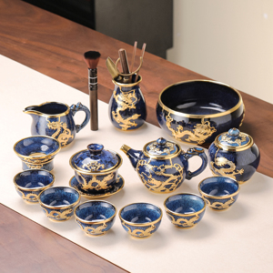 金镶玉钧窑茶具泡茶茶具陶瓷