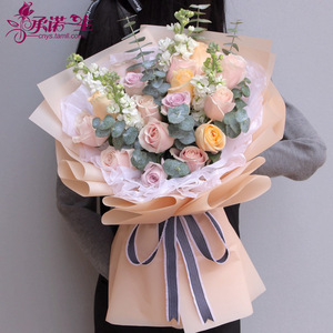 红玫瑰花束礼盒生日爱人表白鲜花速递厦门市翔安区海沧区集美区送