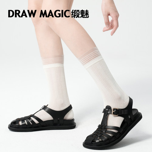 时髦花边夏季薄款网眼透气袜子女款堆堆袜夏天ins韩国无骨中筒袜