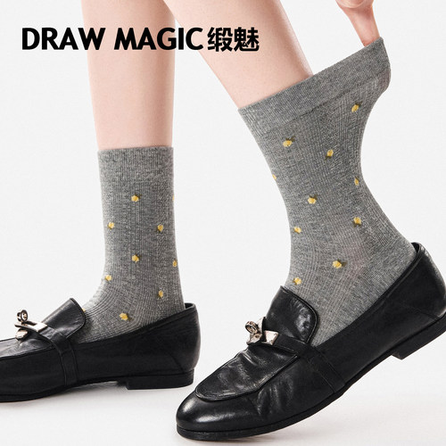 时尚秋冬文艺复古小碎花森系袜子女中筒袜日系百搭无骨堆堆袜春秋