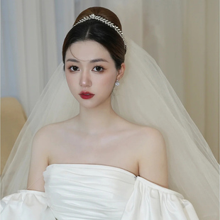 新款新娘时尚百搭超仙简约发箍头饰结婚女婚纱晚宴高级感发饰大气
