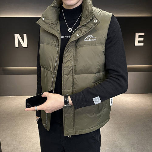 凯乐石薄荷秋冬2025新款男士羽绒马甲外穿年青年休闲时尚立领潮流
