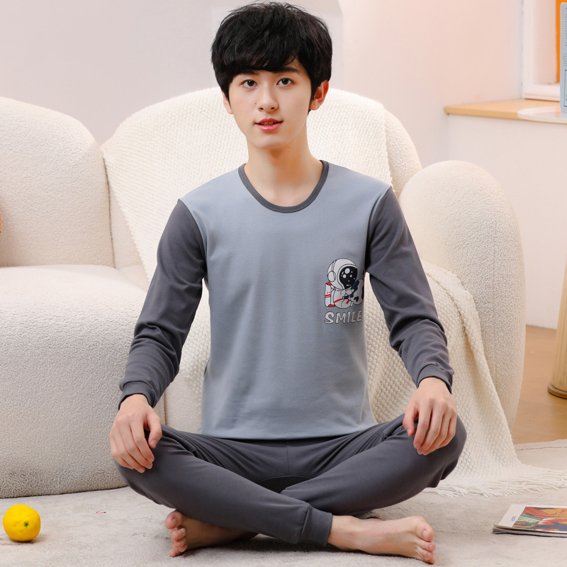 大童纯棉春秋秋衣套装睡衣家居服