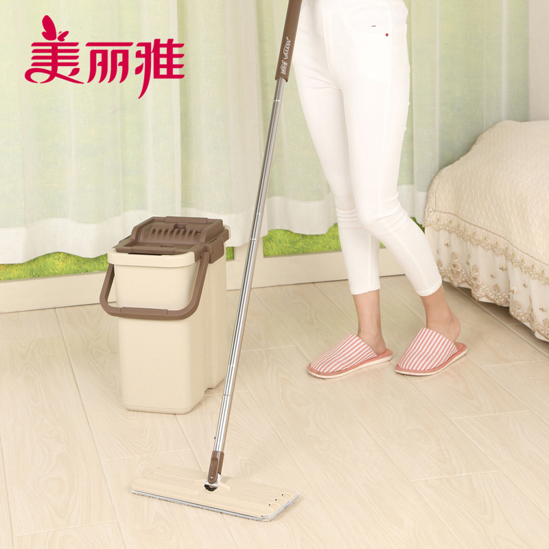美丽雅二代洗刷刷平板拖把洗碗家用纤维长柄厨房拖把清洁拖布