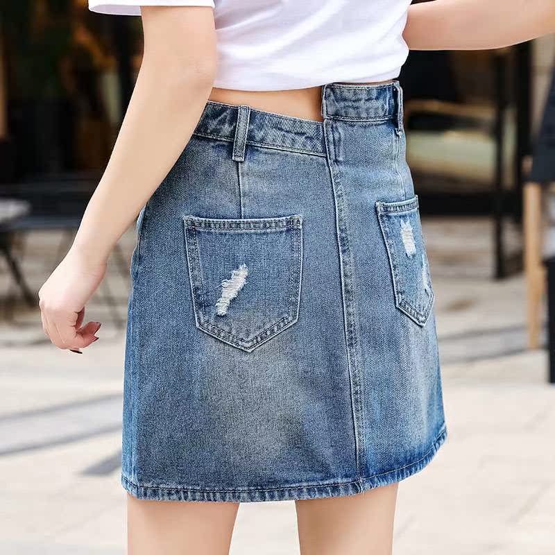 韩版高腰显瘦牛仔半身裙女夏季加肥加大码200斤胖mm包臂a字裙|msdalam kategori Butik wanita / wanita, skirt - dari Buy2taobao.com untuk memberikan perkhidmatan ejen Taobao profesional membeli