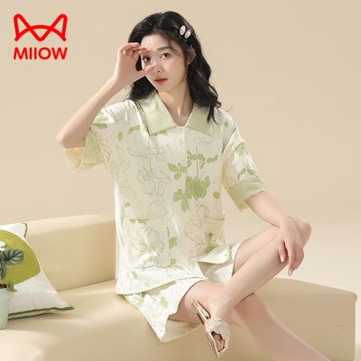 短袖睡衣女纯棉慵懒松弛感家居服