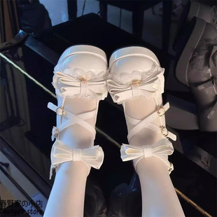 Lolita洛丽塔皮鞋JK裙子公主甜美可爱圆头甜美doll感防水台高跟鞋