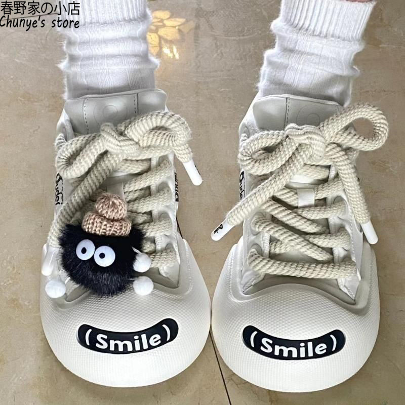 多巴胺白鹿春野家丑萌大头帆布鞋