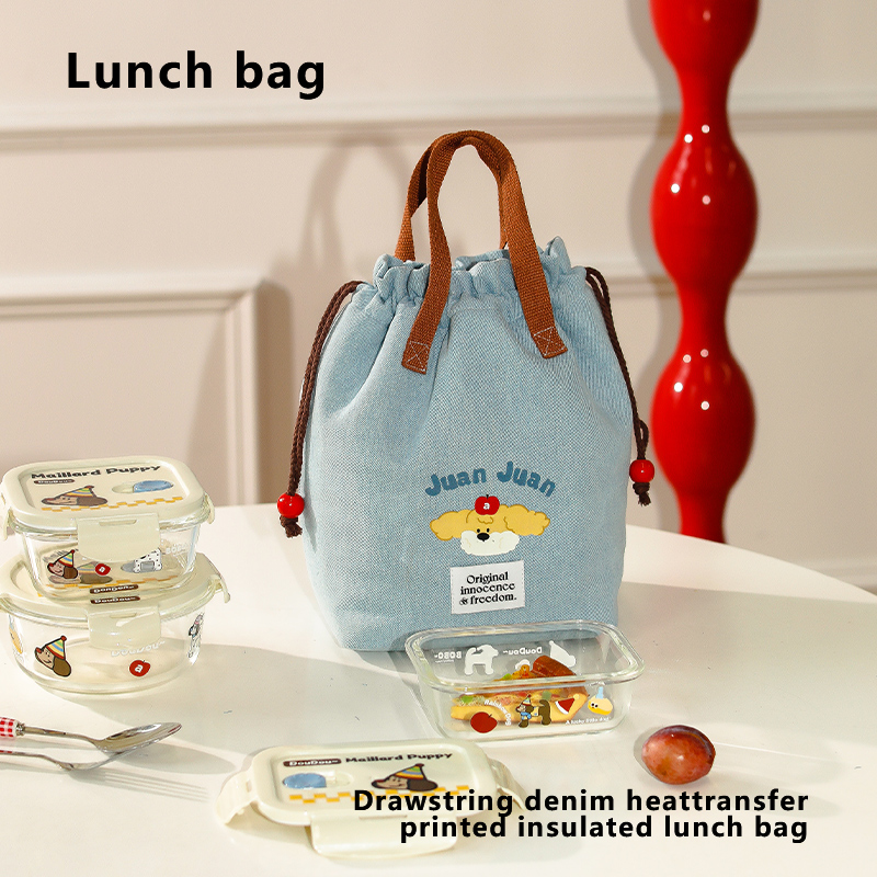 饭盒袋防水便当抽绳便携手提袋