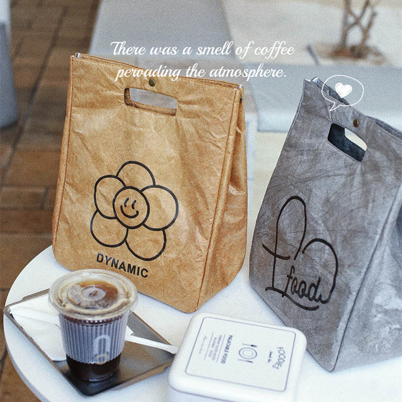 圆洞式杜邦纸手提保温袋防水防油