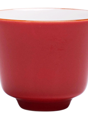红色青瓷茶杯功夫茶具品茗杯