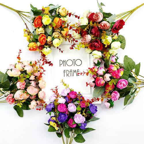 仿真玫瑰假花单束花摆件