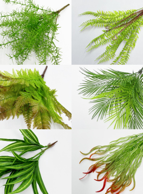 仿真叶波斯草蕨类绿植墙面植物阳台装饰花草假的假树叶绿色大叶子