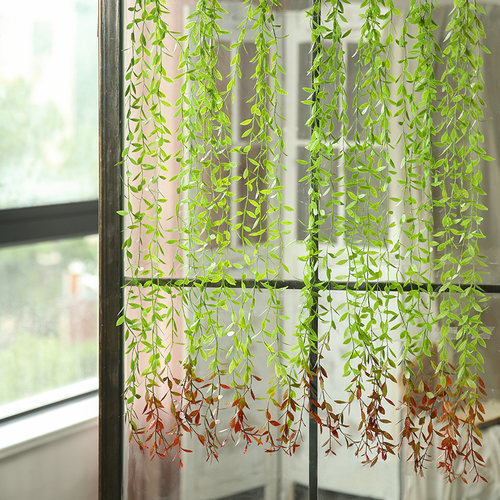 仿真藤条缠绕遮挡吊篮绿叶假花